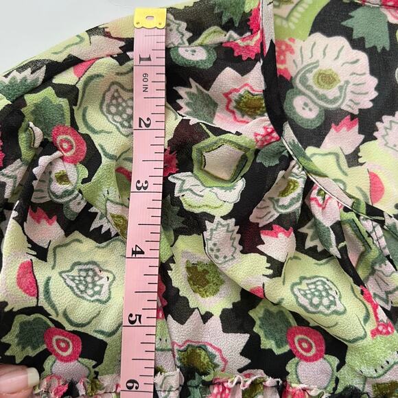 Cinq A Sept Dita Long Sleeve Floral Tiered Mini Dress Prickly Pear Size 4 - Picture 10 of 12